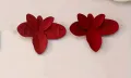 Червени метални обеци, снимка 3