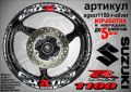 Suzuki GSX R 1100 кантове и надписи за джанти sgsxr1100-r-green R1100, снимка 7