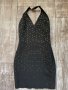 Черна бандажна къса рокля с камъни сваровски-Swarovski Crystal, снимка 3