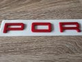 червен надпис Порше / Porsche, снимка 3