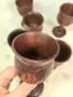 колекция абаносови африкански чаши  дърворезба 7/3, снимка 12