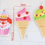 Сладолед Сладоледи фунийки банер картонен на въже декор украса за парти рожден ден, снимка 2