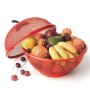875 Метална купа с капак за плодове и зеленчуци с форма на ябълка, снимка 3