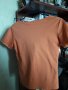 Дамска оранжева блуза с бродирани ивици, снимка 4