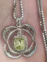 Vintage сребърен синджир и медальон с лимонов кварц, снимка 1