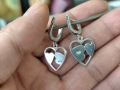 Сребърни обеци сърце със седеф 925, снимка 3