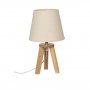 Настолна лампа, нощна лампа, Дърво, Бял, 45.5 см, снимка 1 - Настолни лампи - 35812122