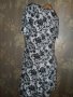 M&S- L, XL/ UK 16-Къса рокля или туника в черно бял флорален принт от трико, снимка 5