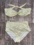 Нов висока талия светло зелен светло резедав бански костюм сет от две части брокат лек блясък , снимка 12