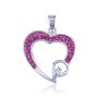 Сребърна висулка сърце с лилави цирконии - проба 925, снимка 1 - Бижутерийни комплекти - 43175521