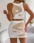 Дамски трикотажен комплект с оголен корем и пола в контрастен цвят, 3цвята , снимка 11