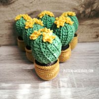 Плетен кактус в саксийка, снимка 1 - Подаръци за жени - 41943521
