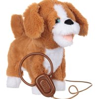 Механично куче с движение и звук на каишка, снимка 1 - Плюшени играчки - 43310724