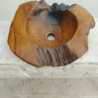 Купа мивка от тиково дърво и мивки от камък, снимка 2 - Градински мебели, декорация  - 36908934