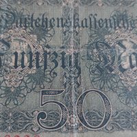 Райх банкнота 50 марки 1914г. Германия перфектна за колекционери 28216, снимка 8 - Нумизматика и бонистика - 37143424