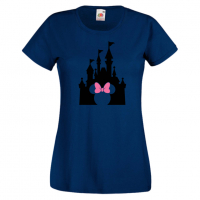 Дамска тениска Minnie Head Disney Castle Подарък,Изненада,Рожден ден,, снимка 5 - Тениски - 36530264