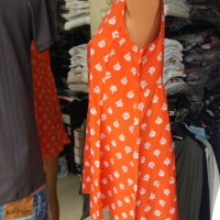 Супертъничка и лека рокличка тип камбанка в коралово-оранжев цвят, снимка 2 - Рокли - 36559858