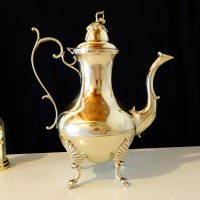 Старинна английска кана,чайник никелово сребро. , снимка 3 - Антикварни и старинни предмети - 26268954