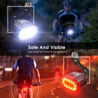 Комплект акумулаторни, водоустойчиви светлини за велосипед USB 078, снимка 6 - Аксесоари за велосипеди - 39621501
