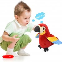 ✨Плюшена играчка говорещ папагал - 2 цвята /син, зелен, червен/, снимка 3 - Плюшени играчки - 37031454