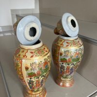 Комплект китайски вази порцелан ваза, снимка 3 - Антикварни и старинни предмети - 43178751