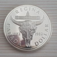 1 сребърен долар 1982 година Канада Елизабет II сребро 2, снимка 1 - Нумизматика и бонистика - 37435705