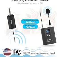 UHF безжична петлична микрофонна система, микрофон и слушалки, снимка 1 - Bluetooth слушалки - 43279410
