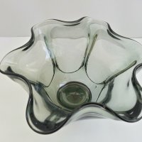 Стъклена купа фруктиера чиния , снимка 1 - Антикварни и старинни предмети - 27746849