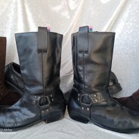 мото тиин боти,УНИСЕКС БОТУШИ черни, 42 - 43, BIKER BOOTS, рокер боти, чопър, хард, снимка 1 - Мъжки ботуши - 43905915