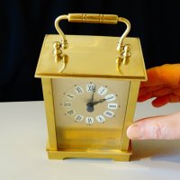 Западно Германски настолен часовник,месинг. , снимка 3 - Антикварни и старинни предмети - 27646874