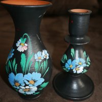 Красив нов комплект ваза и свещник , снимка 1 - Вази - 27639543