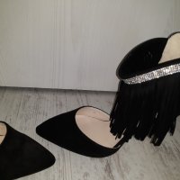 Нови обувки с ресни и камъчета, снимка 6 - Дамски обувки на ток - 27891517