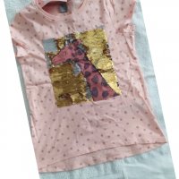 Нова блузка с обръщащи се пайети, снимка 1 - Детски тениски и потници - 33664580