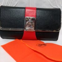 Естествена кожа на HERMES - малка дамска чанта в черно и червено, снимка 15 - Чанти - 35408651