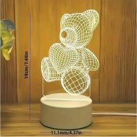 3D Нощна Лампа Love Bear, снимка 2 - Настолни лампи - 44097235