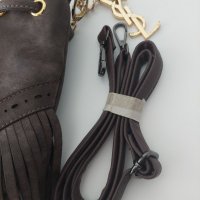 Дамска чанта Yves Saint Laurent YSL велурена с ресни , снимка 6 - Чанти - 38347096