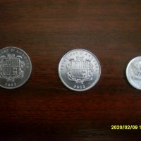 Андора: 3 монети 1 СЕНТИМ 2002 година (UNC), снимка 1 - Нумизматика и бонистика - 27892404