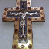 Кръст - Емайл - Morató - Исус Христос, снимка 4 - Антикварни и старинни предмети - 38497223