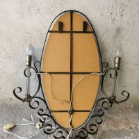 Старо огледало, желязна рамка, нощни лампи, снимка 11 - Антикварни и старинни предмети - 40072511