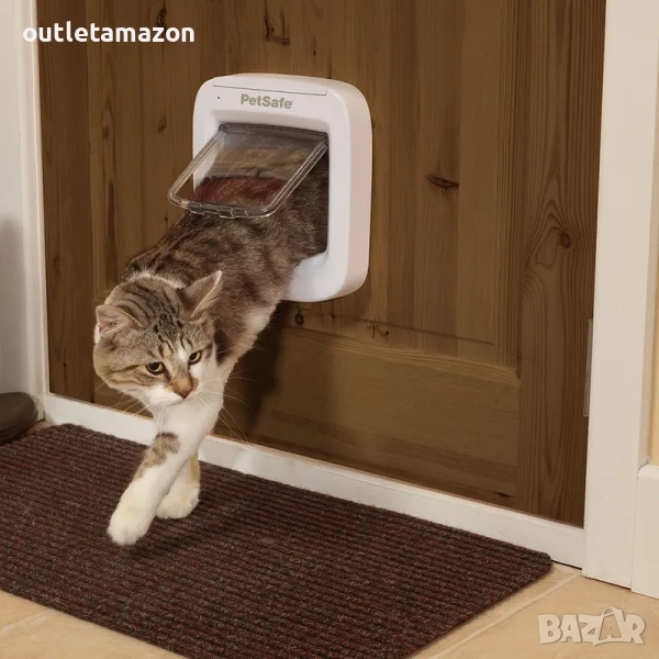 Автоматична врата за котки, PetSafe, програмируема за 25 микрочипа, прозрачна, 23.2x23.2cm, снимка 1