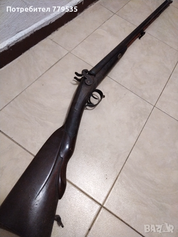 СТАРА ДВУЦЕВНА КАПСУЛНА ПУШКА, снимка 1