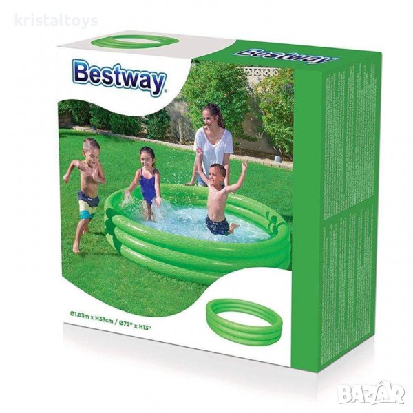 Басейн, надуваем едноцветен 3 нива Бестуей Bestway 183*33 - 51027, снимка 1