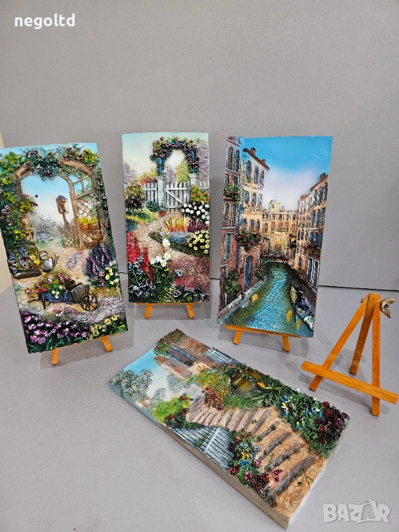 СТРАХОТЕН КОЛЕДЕН ПОДАРЪК! Релефни картини 13 на 24см със стойка, снимка 1