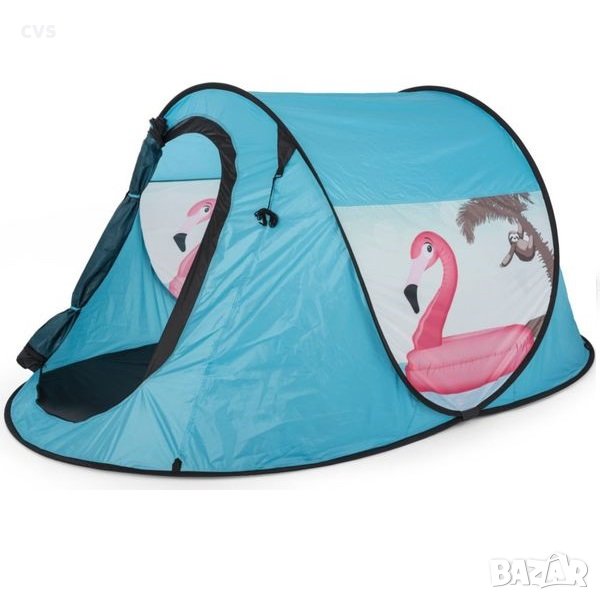 Саморазгъвна палатка Living & Garden, Двуместна, 245/145/110см, Син , снимка 1