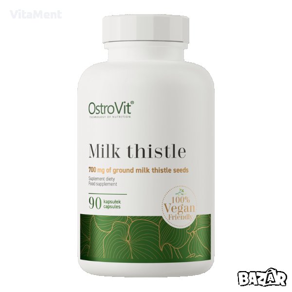 Milk thistle (магарешки бодил), 700 mg, 90 капсули, OstroVit, снимка 1