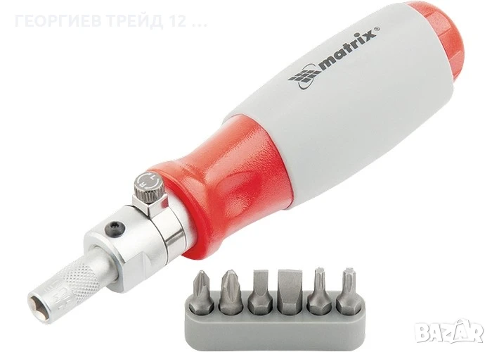 Отвертка реверсивна,пригодена за задвижване с ключ,битовеCrV,6 бр. MTX, снимка 1