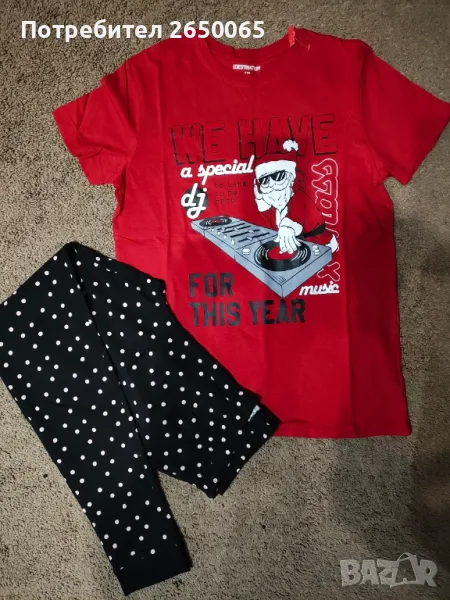 Ново! Коледна дамска пижама 💯% памук! S/M, снимка 1