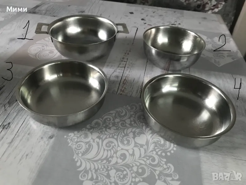 Шоли, купи с дръжки и без, купички, чиния на "Хром" Силистра от соца., снимка 1