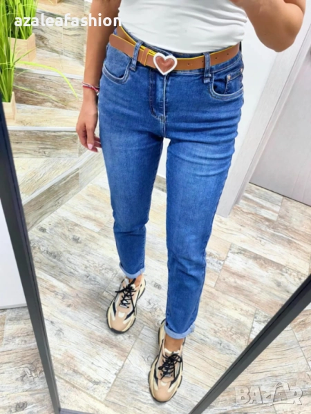 Дамски дънки с колан, снимка 1