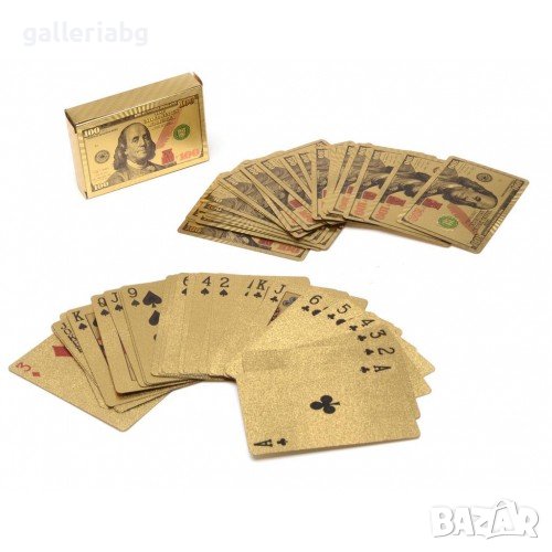Златни карти за игра в долари (dollar), снимка 1